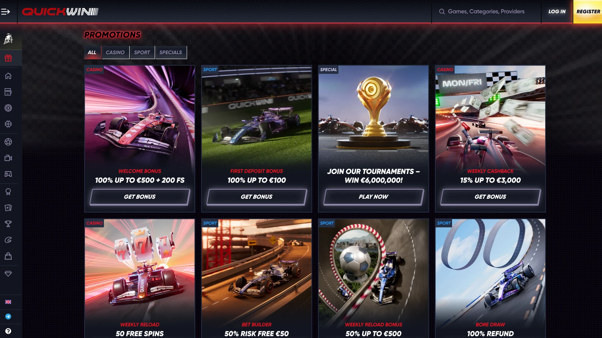 Take advantage of generous bonuses at Quickwin platform.