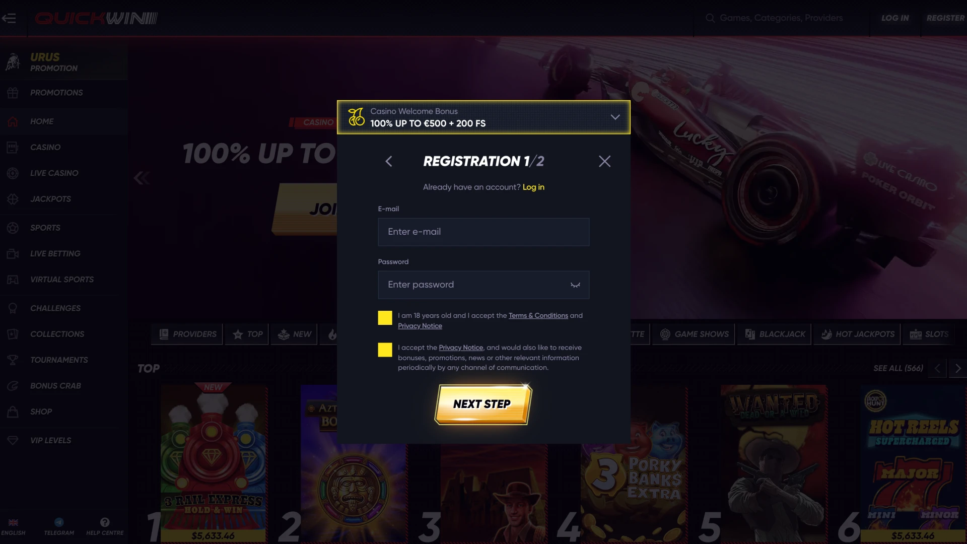 Register your Quickwin account to start your journey.