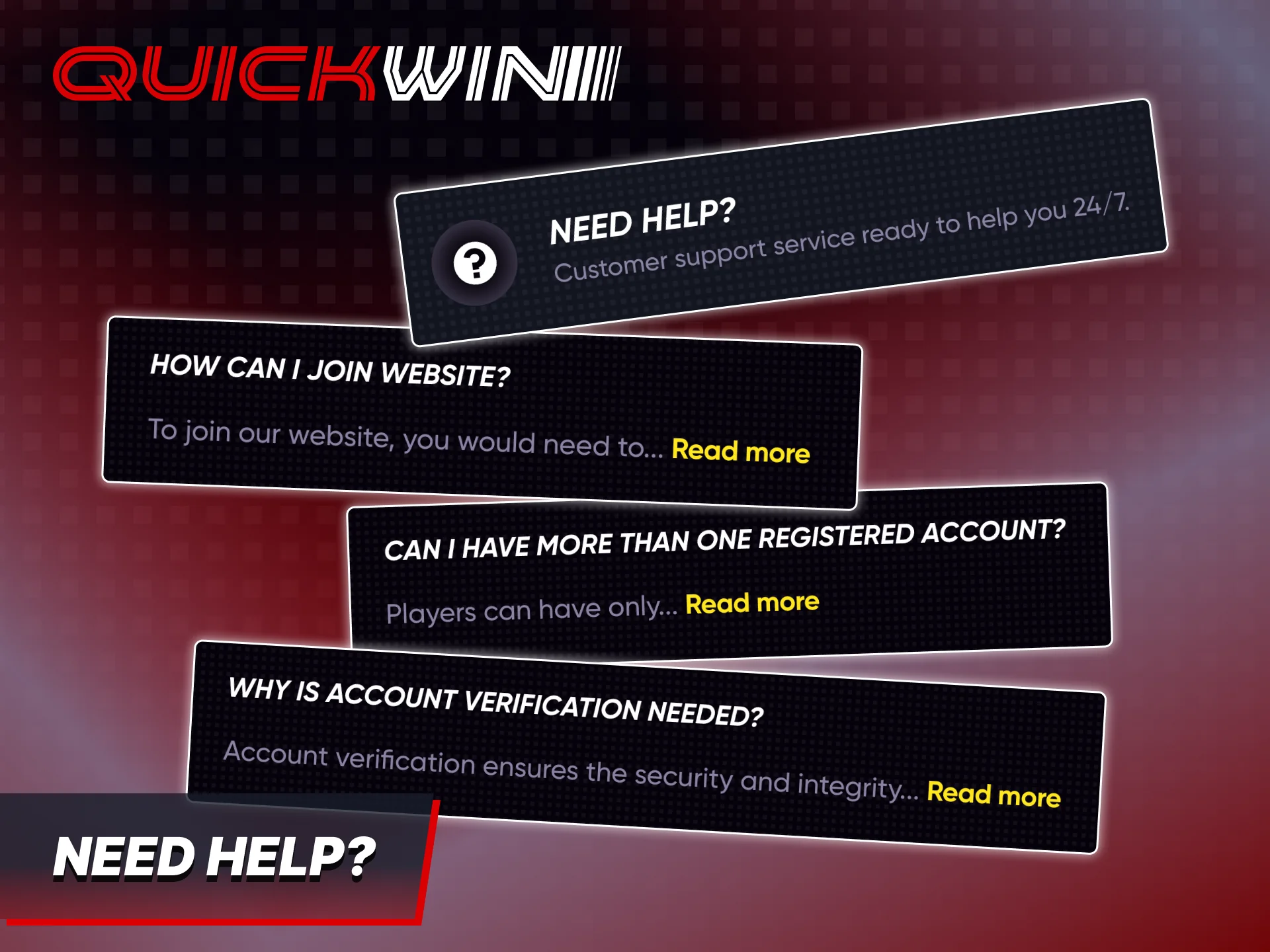 Contact Quickwin customer support if you have any register issues.
